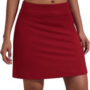 New Ekouaer Active Performance Skirt Lightweight Skirt for Sports wine red